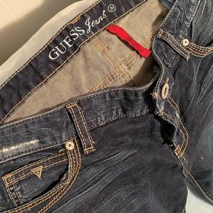 Guess jeans. Dark wash. Size 34. Wrong size so I’m reposhing, but fantastic cut.
